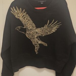 All Saints Black Sweatshirt with Gold Eagle Design